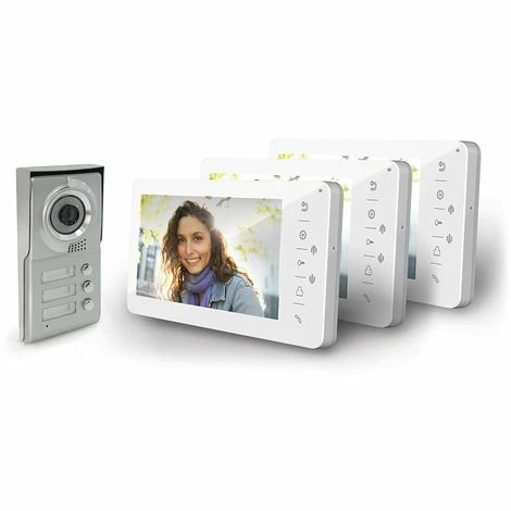 SCS SENTINEL Interphone Collectif, 3 Boutons + 3 Moniteurs, 3B1 + 3 Moniteurs